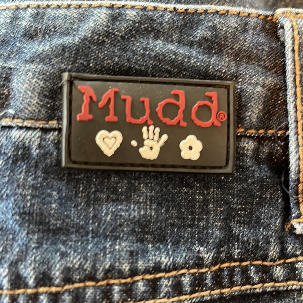 Mudd Blue Denim  Y2K Mini Skirt With 5 Pockets and Slit up the Front Size 11 - Picture 8 of 10